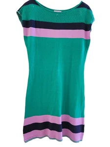 Lilly Pulitzer Kinley Green purple Knit Striped mini dress size Medium Preppy - Picture 1 of 7