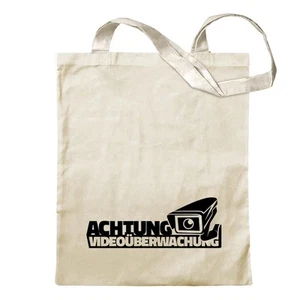 Achtung Videoüberwachung - Kamera Tragetasche Baumwolltasche Stoffbeutel langer - Bild 1 von 91