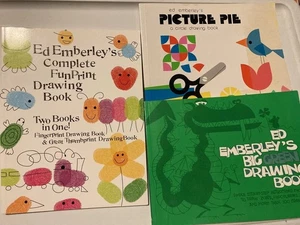 4 Ed Emberley’s Drawing Books Lot Fingerprint /Thumbprint PICTURE PIE Big Green - Bild 1 von 17