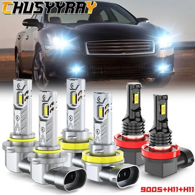 For Nissan Maxima Sedan 4-Door 3.5L 2009-2014 LED Headlights+Fog Lights Bulbs - Image 1 of 4