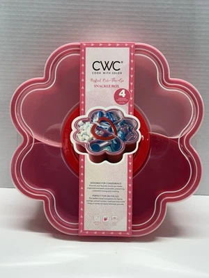 CWC Cook With Color SNACKLE BOX Heart Shaped Carrying Handles 4 Compartments NEW - Image 1 of 4