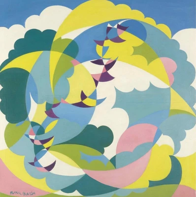 Giacomo Balla Landscape and Swallows in Flight : Giclée Art Print 1913 - Image 1 of 2