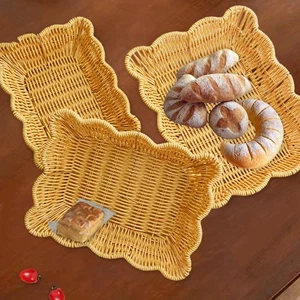 Rattan imitation basket, bread basket, fruit basket, tableware, multi-purpose - Picture 1 of 20