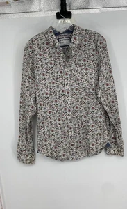 Express Mens Multicolor Floral Cotton Slim Fit Soft Wash Button-Up Shirt Size S - Picture 1 of 6