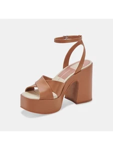 DOLCE VITA Womens Beige 2" Platform Tildah Leather Heeled Gladiator Sandal 9.5 - Picture 1 of 11