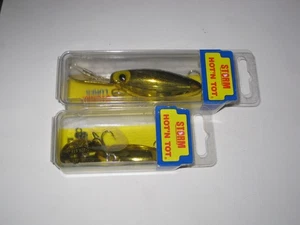 2 Storm Hot n Tot H104 & AH104 Metalic Yellow Black Back Pre Rapala Red Label - Picture 1 of 3