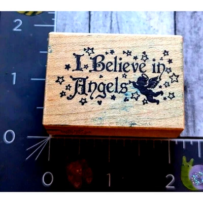 Estampilla de goma de madera PSX Designs I Believe In Angels C108 #G42 Foto 1 de 4