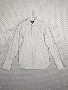 Ralph Lauren Purple Label Dress Shirt Men's Medium (15) French Cuffs Check Italy - Picture 1 of 11