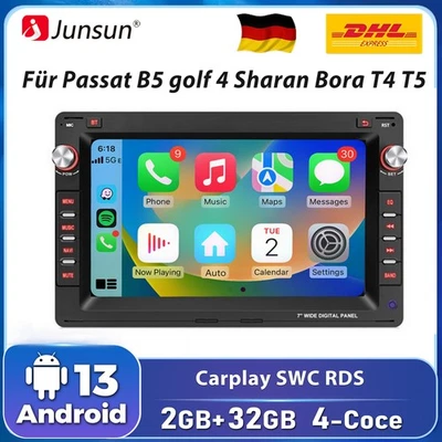 2+32G Für Passat B5 golf 4 Sharan Bora T4 T5 Autoradio GPS Navi Carplay SWC RDS - Bild 1 von 4