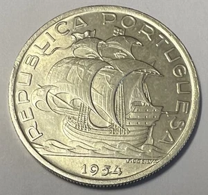 Portugal ๐ต๐น 10 Escudos 1954 Silver Lot 3362 - Picture 1 of 2