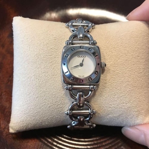 Orologio Gucci Horsebit Bracciale 6400L Argento Quarzo Quadrante Bianco Usa Dalppone