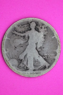 1916 P Walking Liberty Silver Half Dollar Guaranteed Authentic Genuine Coin 2312 - Image 1 of 3