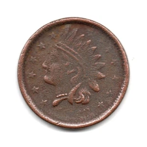 INDIAN HEAD 93/362a NOT ONE CENT • PATRIOTIC CIVIL WAR, CWT. • F 93-362a - Picture 1 of 2