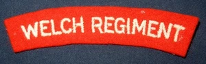 WW2 THE WELCH REGIMENT CLOTH MILITARY SHOULDER TITLE PATCH BADGE GENUINE - Picture 1 of 2