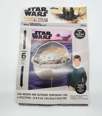 Star Wars Baby Yoda Escena Setter Mandaloriano Decoración de Pared Más de 6 Pies Foto 1 de 4