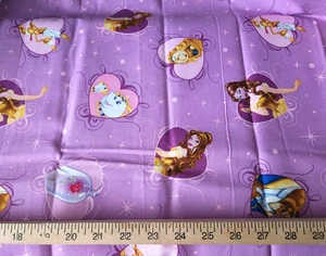 Disney Beauty and the Beast Belle Purple Cotton Craft Sewing Fabric 44 Inches - Picture 1 of 1