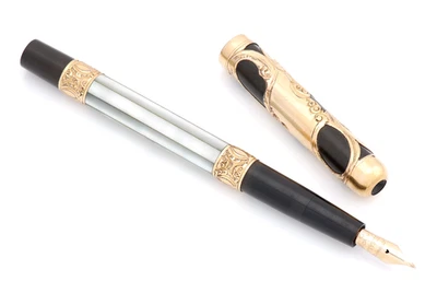 Pluma Estilográfica Crocker Blow Fill + Superposición + Barril Abulón [TOTALMENTE RESTAURADA][1905] Foto 1 de 4