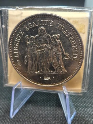 Francia 1977 50 francos Hércules•MS•sin circular •.900 plata•KM#941.1 Foto 1 de 2