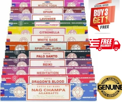 Satya Incense Nag Champa  Insence Sticks Joss 15g Scent Pack *50+ SCENTS* - Image 1 of 2
