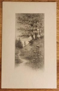Postal Meadow Dirt Path thru Trees PC Circa 1909 Gibson Arte Sin Usar - Imagen 1 de 1