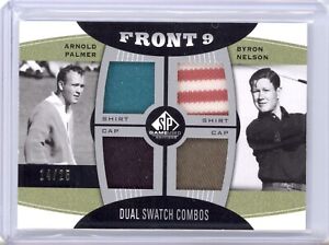 ARNOLD PALMER BYRON NELSON 2012 SP GAME USED FRONT 9 QUAD SHIRT CAP PATCH 14/25