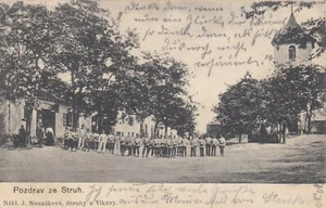 Struh Vlkava AK uralt Marktplatz Soldaten Böhmen Tschechien Ceska 2301106 - Picture 1 of 2