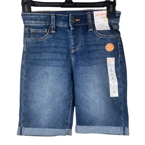 NWT GIRLS JUMPING BEANS SIZE 8 Denim Shorts Shortie Mid Rise - Picture 1 of 4