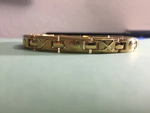 8.5" "SURGICAL STAINLESS STEEL MAGNETIC MAN GOLD BRACELET ( ADJUSTABLE ) - Picture 1 of 27