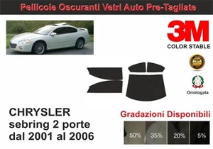 pellicola oscurante vetri chrysler sebring 2p dal 2001-2006 kit completo - Imagen 1 de 1