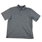 Walter Hagen 11 Majors Gray Striped Polo Shirt S/S Sz XL Polyester Stretch
