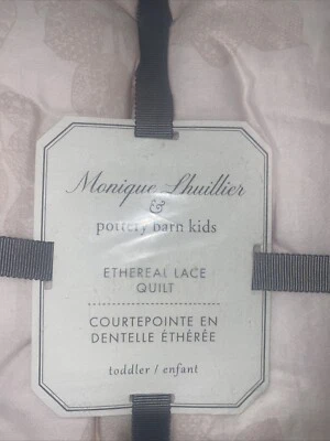 Edredón etéreo Pottery Barn Kids Monique Lhuillier para niños pequeños 36 x 50 rosa rubor Foto 1 de 4