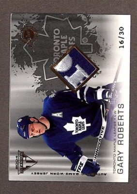 2003 Pacific Private Stock Titanium Game-Worn Jersey #185 Gary Roberts /30 - Image 1 of 3