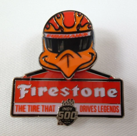 2019 Indy 500 The Tire That Drives Legends Firestone Bobblehead Collector Pin Cover