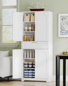 71" Kitchen Pantry Cabinet, Tall Storage Cabinet with Adjustable Shelves, 1 Draw - Picture 1 of 9