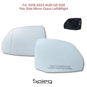 Pair Side Mirror Glass for 2018-2023 AUDI Q5 SQ5 w/ Heated w/o Dimming LH&RH - Picture 1 of 11