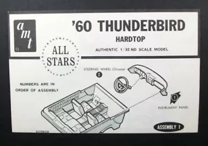 Hardtop Thunderbird AMT All Stars 1:32 '60; SOLO ISTRUZIONI; foglietto di montaggio - Foto 1 di 3