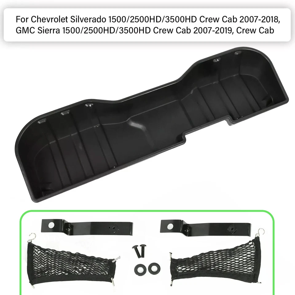 Caja de almacenamiento debajo del asiento para Chevy Silverado 07-19 GMC Sierra doble cabina 2007-2018 Foto 1 de 4