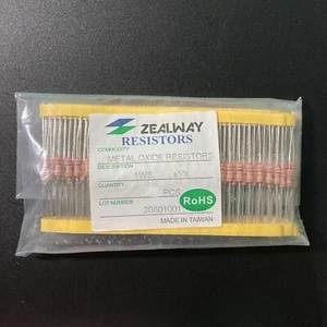 5pcs Metal Oxide MOR1WS 1WS 5% resistors - Picture 1 of 3