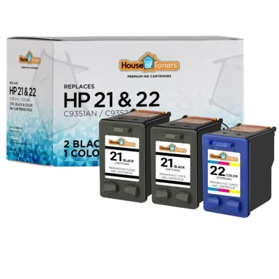 3PK Compatible With HP 21 Black HP 22 Color F2240 F2288 F4135 F4150 F4180 3920  - Image 1 of 2