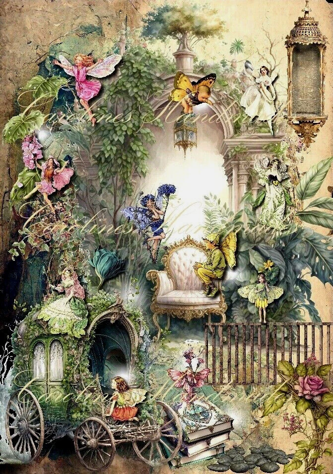 Bloque de edredón de tela de algodón de diseñador de hadas de hadas de varios tamaños Foto 1 de 1