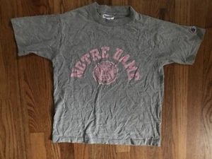 Notre Dame Champion T Shirt Girls Youth Medium Gray/pink Preowned Fighting Irish - Picture 1 of 4