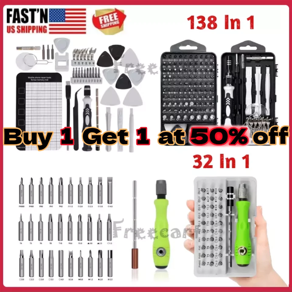 Small Repair Precision Screwdriver TORX Tool Magnetic Kit Set Fix 32 Or 138 IN 1 - Image 1 of 1