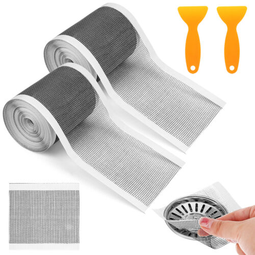 2 Pack Disposable Hair Catcher Shower Drain Mesh Stickers DIY Self Adhesive Show