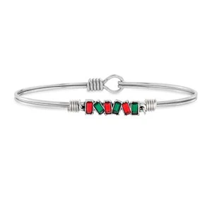 Luca + Danni Mini Hudson Holiday Cheer Bangle Bracelet Silver Tone Regular Size - Picture 1 of 3