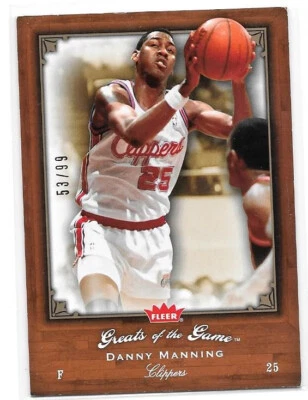 2005-06 Fleer Greats of the Game Gold Parallel #87 Danny Manning /99 - Image 1 of 2