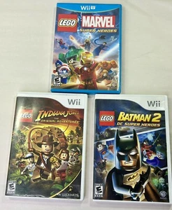 Bundle of 3 Nintendo Wii/Wii U Lego Games: LEGO Batman 2: Marvel: Indiana Jones - Picture 1 of 3