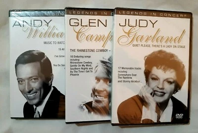 NEW & Sealed Legends In Concert DVDS - Andy Williams Judy Garland Glen Campbell - Image 1 of 2