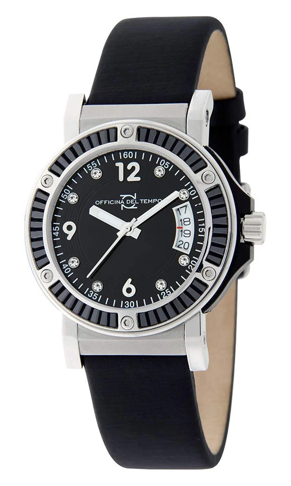 Officina Del Tempo ot1050 – 0424 N_- – Orologio, cinturino in raso colore nero - Изображение 1 из 1