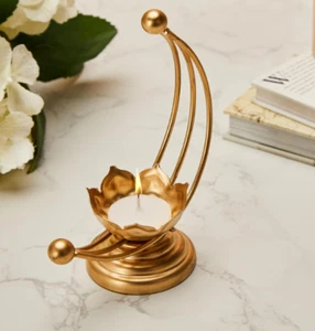 Metall Teelicht Kerzenhalter für Wohndeko & Verschenken, gold - Bild 1 von 6