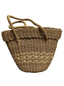 Gewebte Korb Handtasche/Tasche mit Reißverschluss Markenlos schön 8" x 10" - Bild 1 von 16